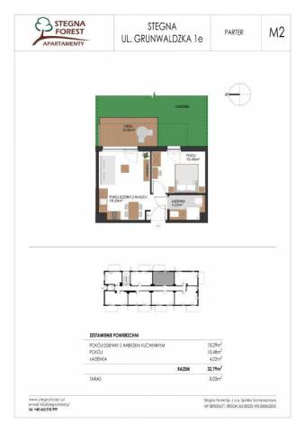 Apartament dwupokojowy nr 2 - parter