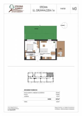 Apartament dwupokojowy nr 3 - parter