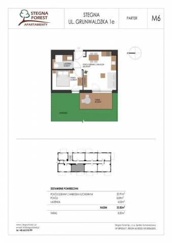 Apartament dwupokojowy nr 6 - parter