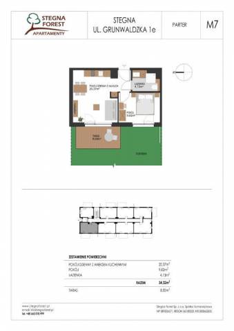 Apartament dwupokojowy nr 7 - parter
