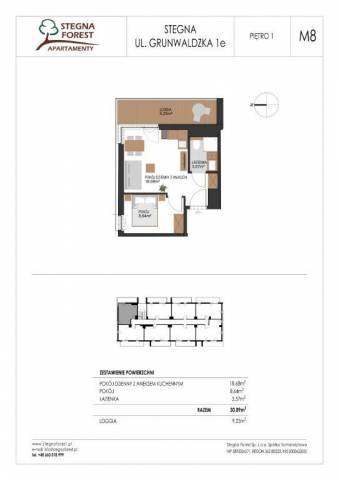 Apartament dwupokojowy nr 8