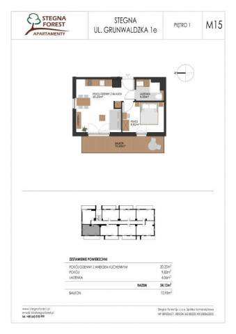 Apartament dwupokojowy nr 15