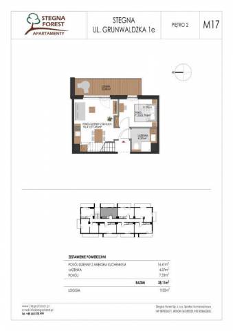 Apartament dwupokojowy nr 17