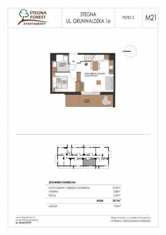 Apartament dwupokojowy nr 21