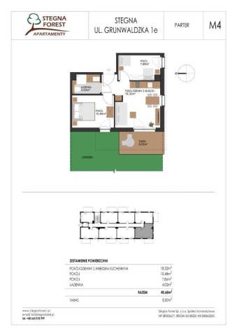 Apartament trzypokojowy nr 4 - parter